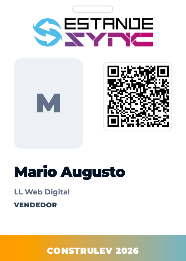 Crachá EstandeSync com QR Code exclusivo por vendedor
